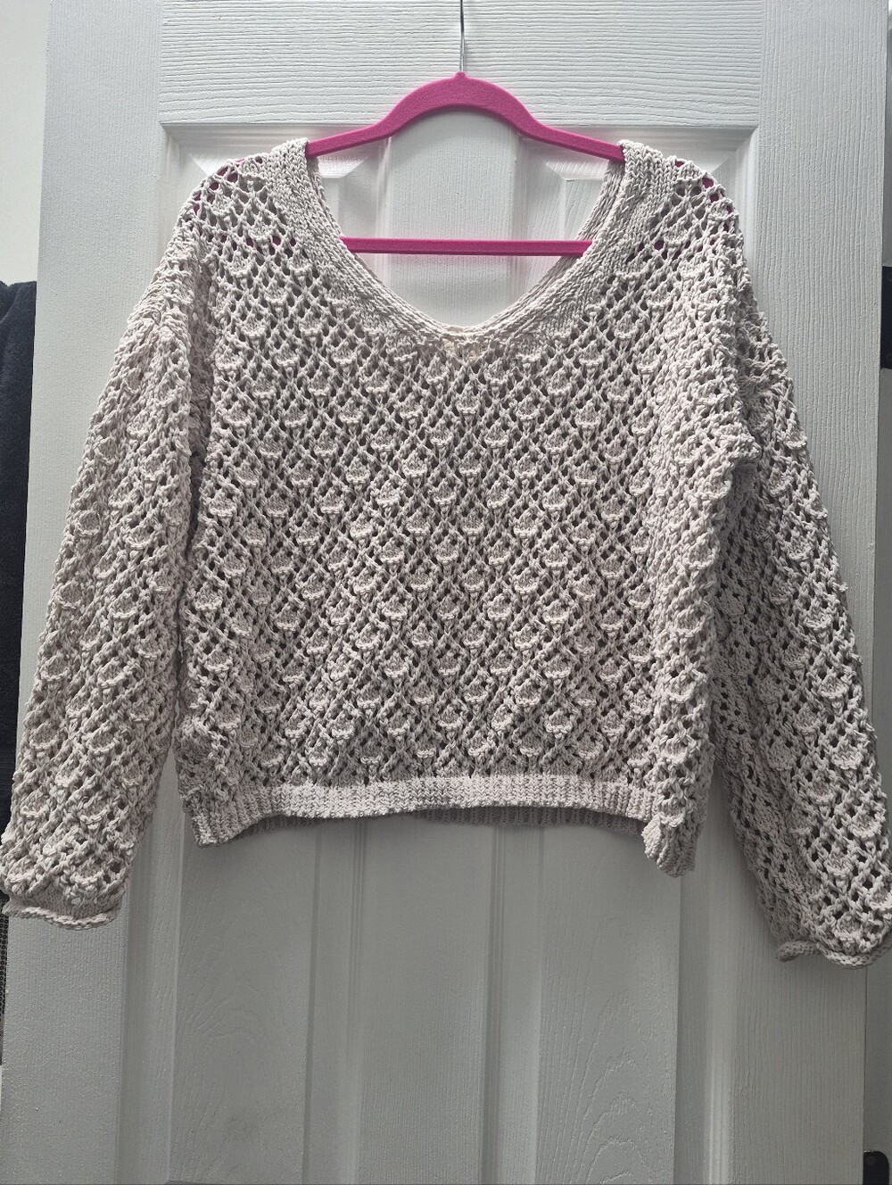 Nicole Miller Artelier Off Shoulder Sweater Beige